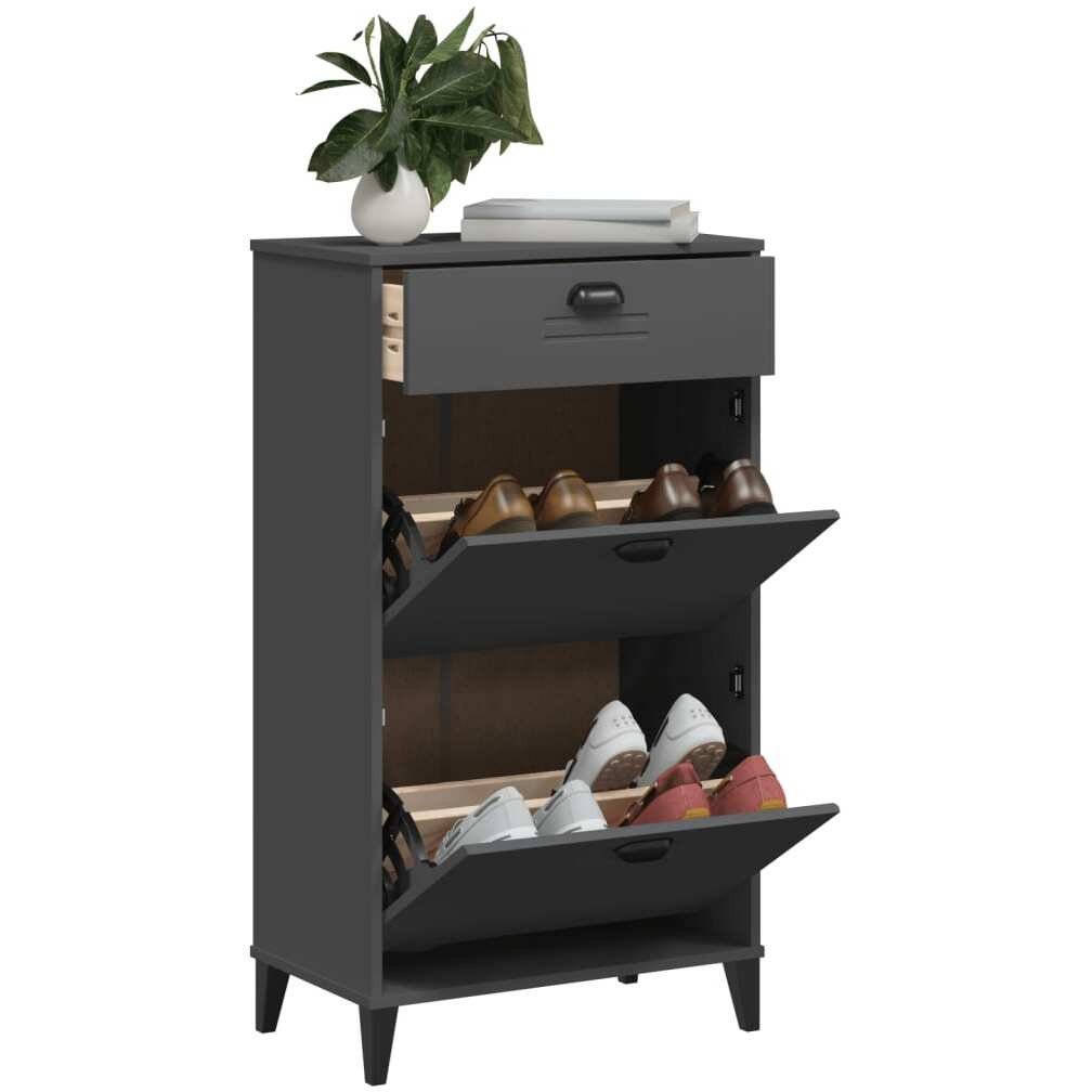 vidaXL Shoe Cabinet VIKEN Anthracite Gray Engineered Wood