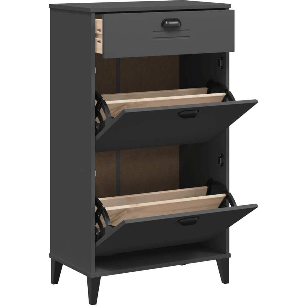 vidaXL Shoe Cabinet VIKEN Anthracite Gray Engineered Wood
