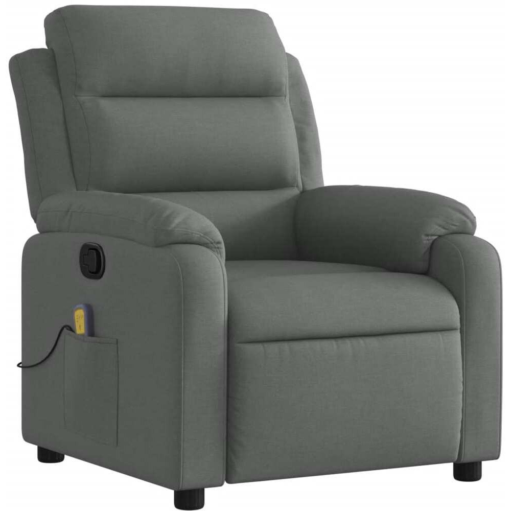 vidaXL Massage Recliner Chair Dark Gray Fabric