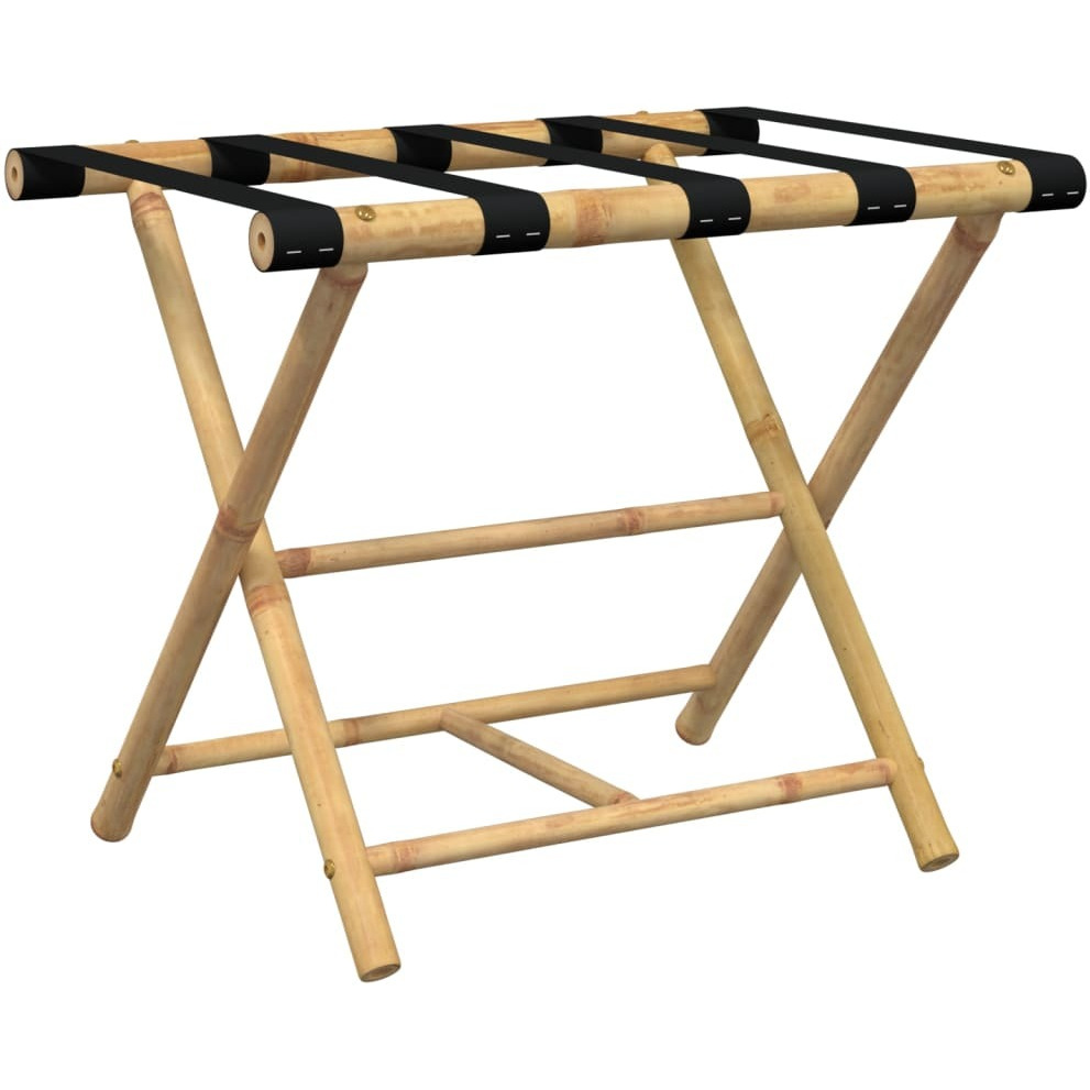 vidaXL Folding Luggage Rack 24.4x16.5x19.9 Bamboo