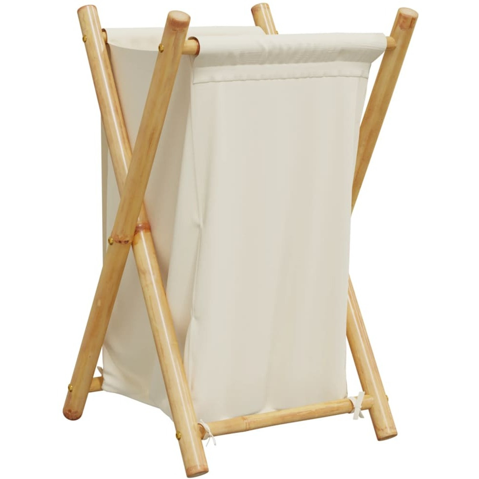 vidaXL Laundry Basket Cream White 16.3x14.2x25 Bamboo