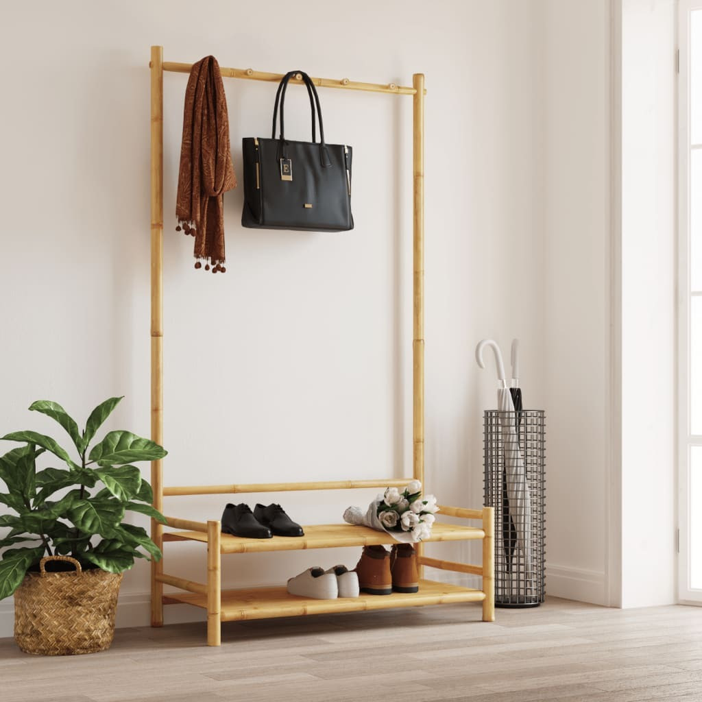 vidaXL Clothes Rack with Shelves 40.6x15.7x72 Bamboo
