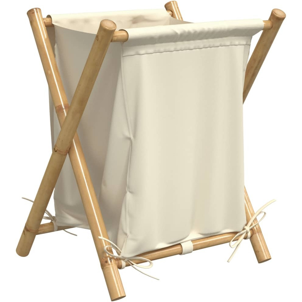 vidaXL Laundry Basket Cream White 17.7x21.7x25 Bamboo