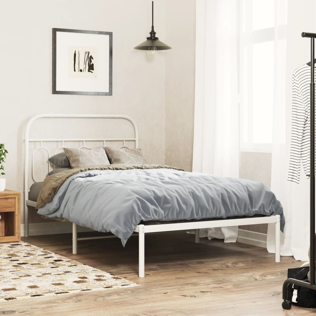 vidaXL Metal Headboard White 39.4