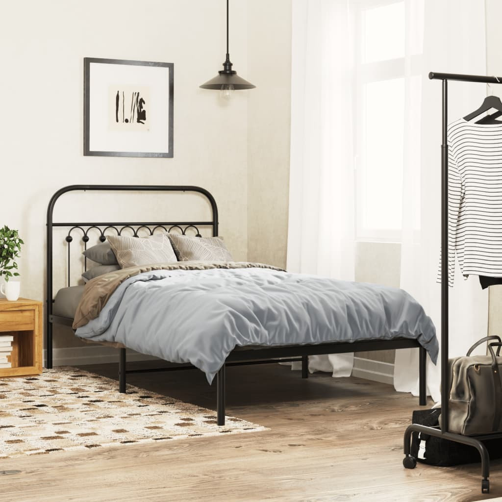 vidaXL Metal Headboard Black 39.4