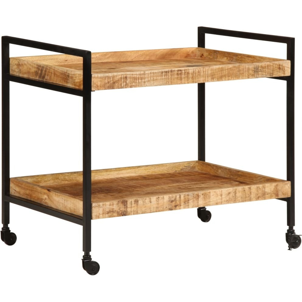vidaXL Kitchen Trolley 31.5x21.7x27.6 Solid Rough Wood Mango