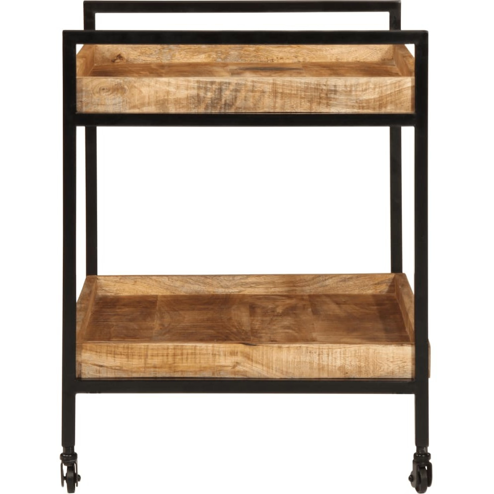 vidaXL Kitchen Trolley 31.5x21.7x27.6 Solid Rough Wood Mango