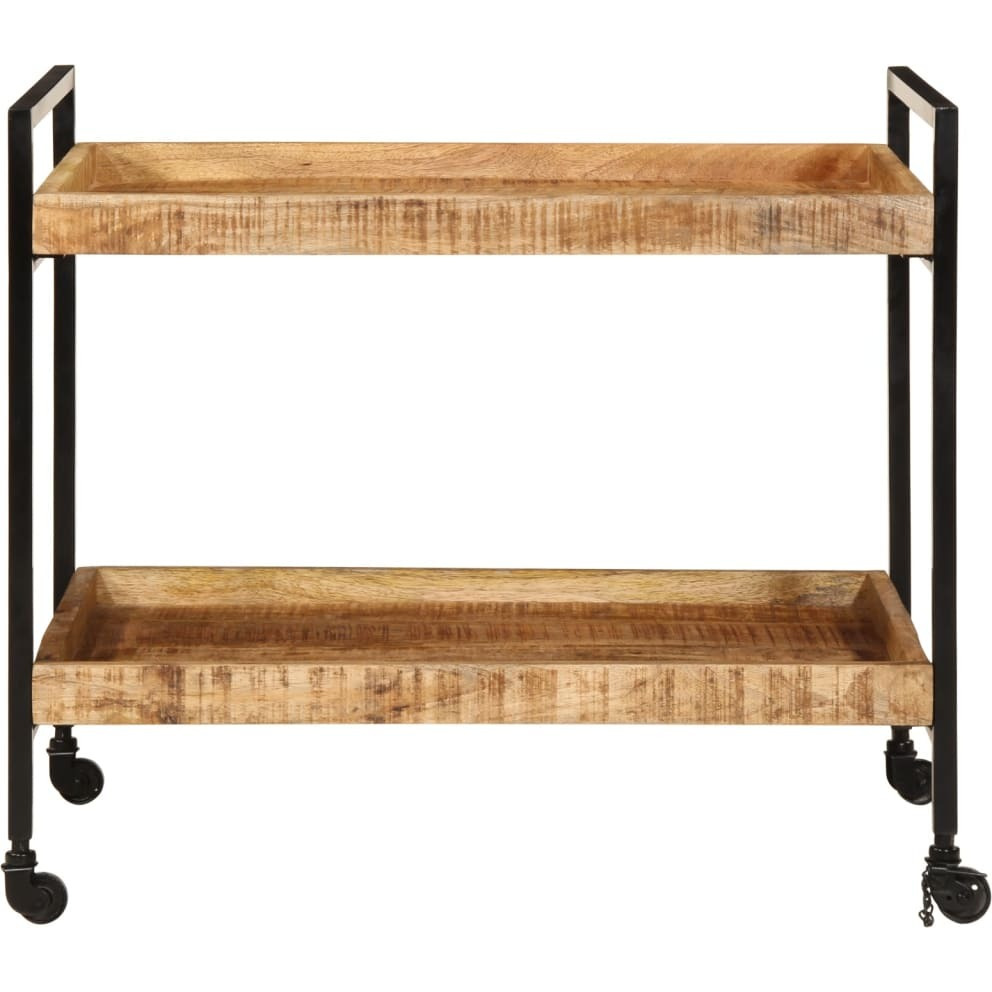 vidaXL Kitchen Trolley 31.5x21.7x27.6 Solid Rough Wood Mango