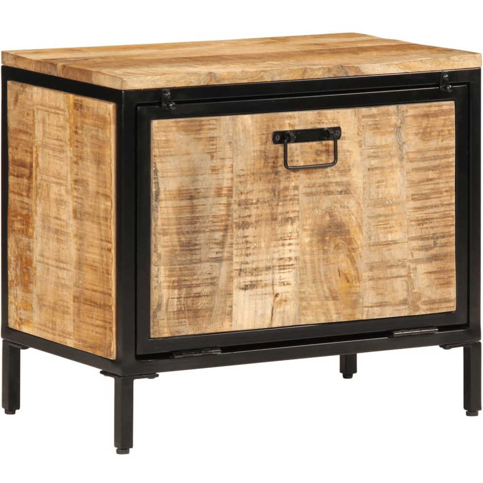 vidaXL Shoe Cabinet 23.6x13.8x20.9 Solid Rough Wood Mango