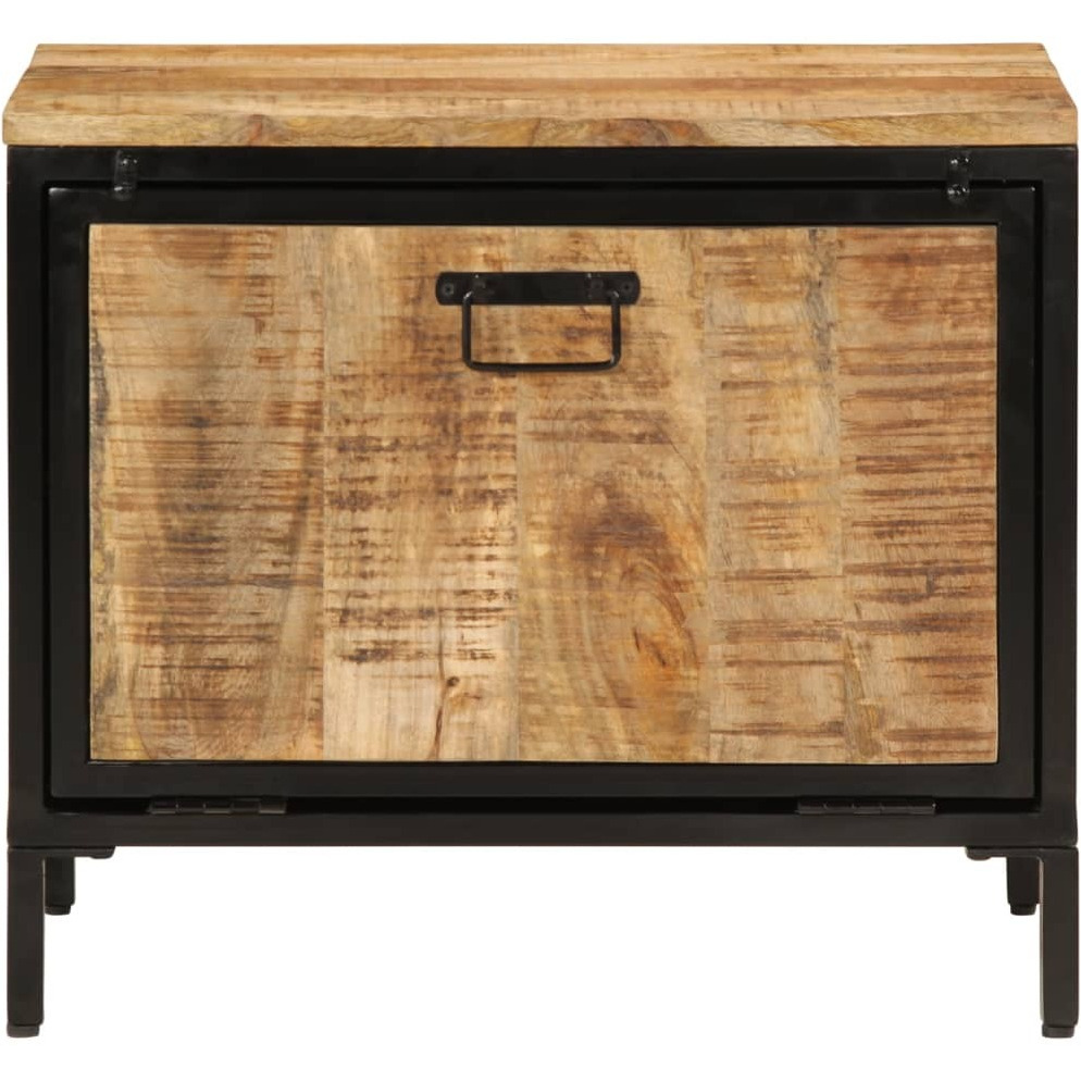 vidaXL Shoe Cabinet 23.6x13.8x20.9 Solid Rough Wood Mango