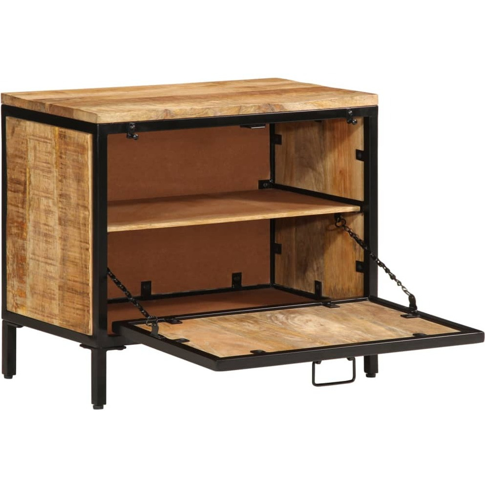 vidaXL Shoe Cabinet 23.6x13.8x20.9 Solid Rough Wood Mango