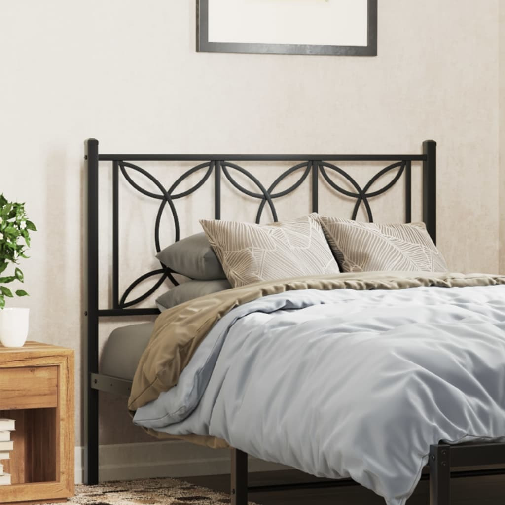 vidaXL Metal Headboard Black 39.4