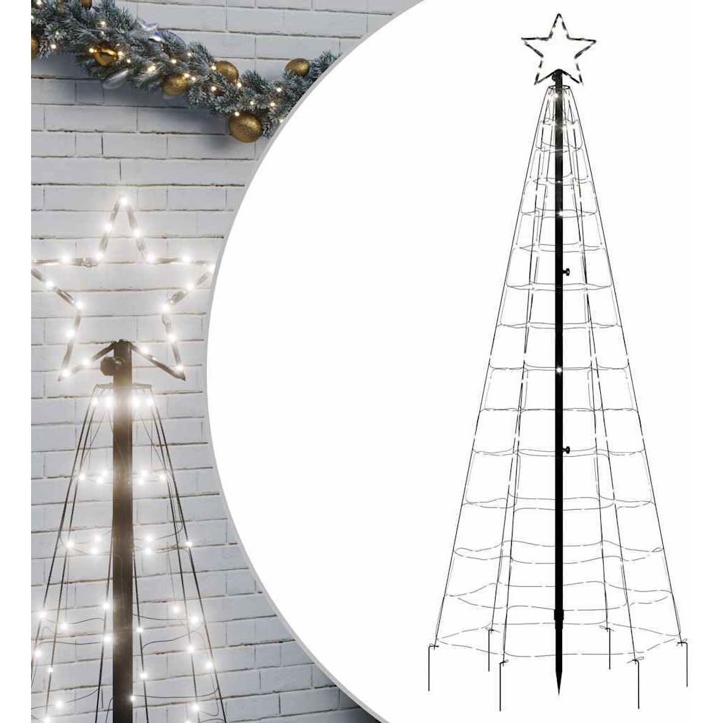 vidaXL Christmas Tree Light with Spikes 220 LEDs Cold White 70.9
