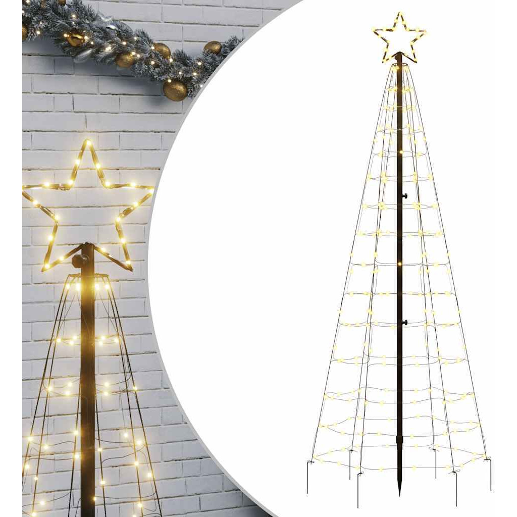 vidaXL Christmas Tree Light with Spikes 220 LEDs Warm White 70.9