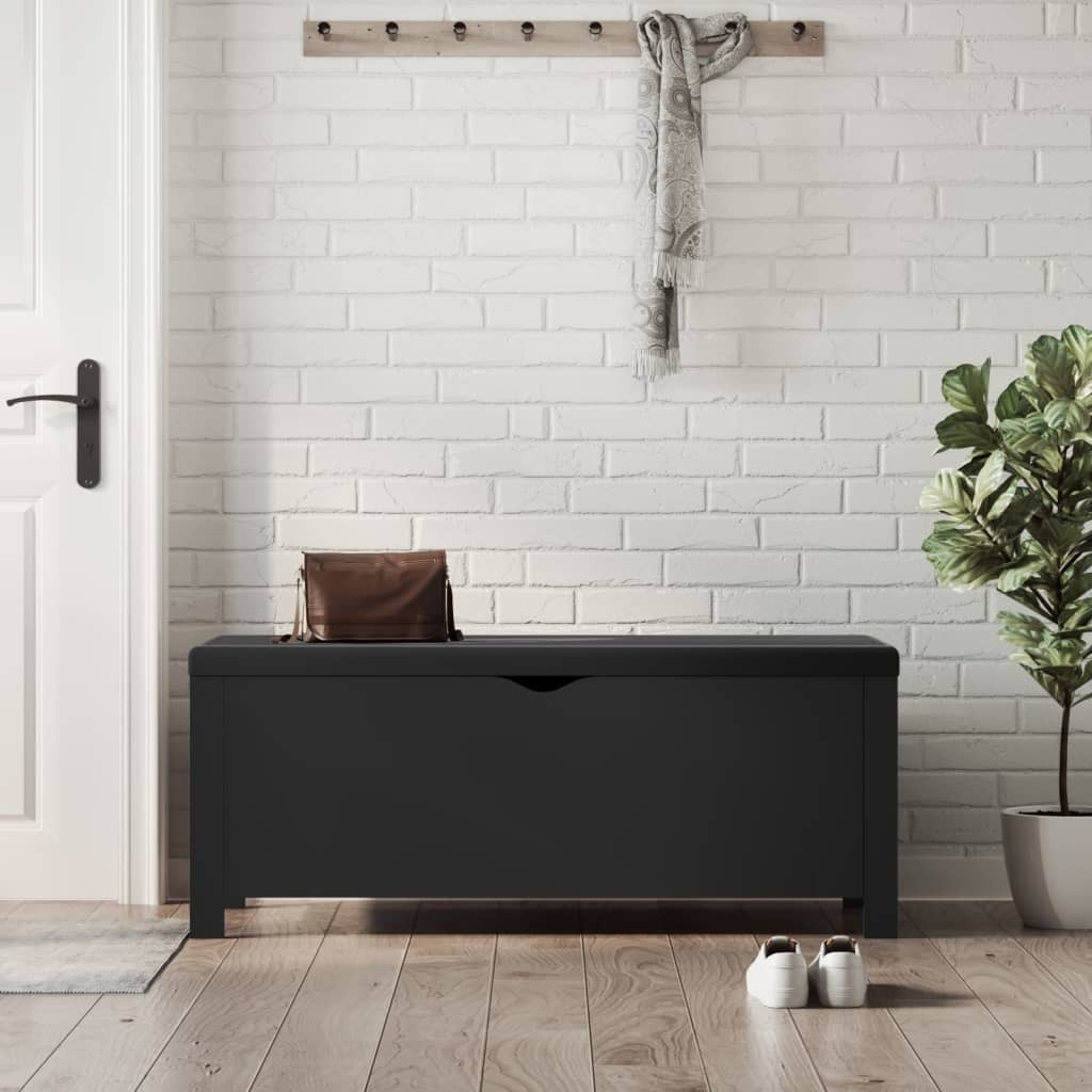 vidaXL Storage Box with Cushion Black 41.3x15.7x17.7