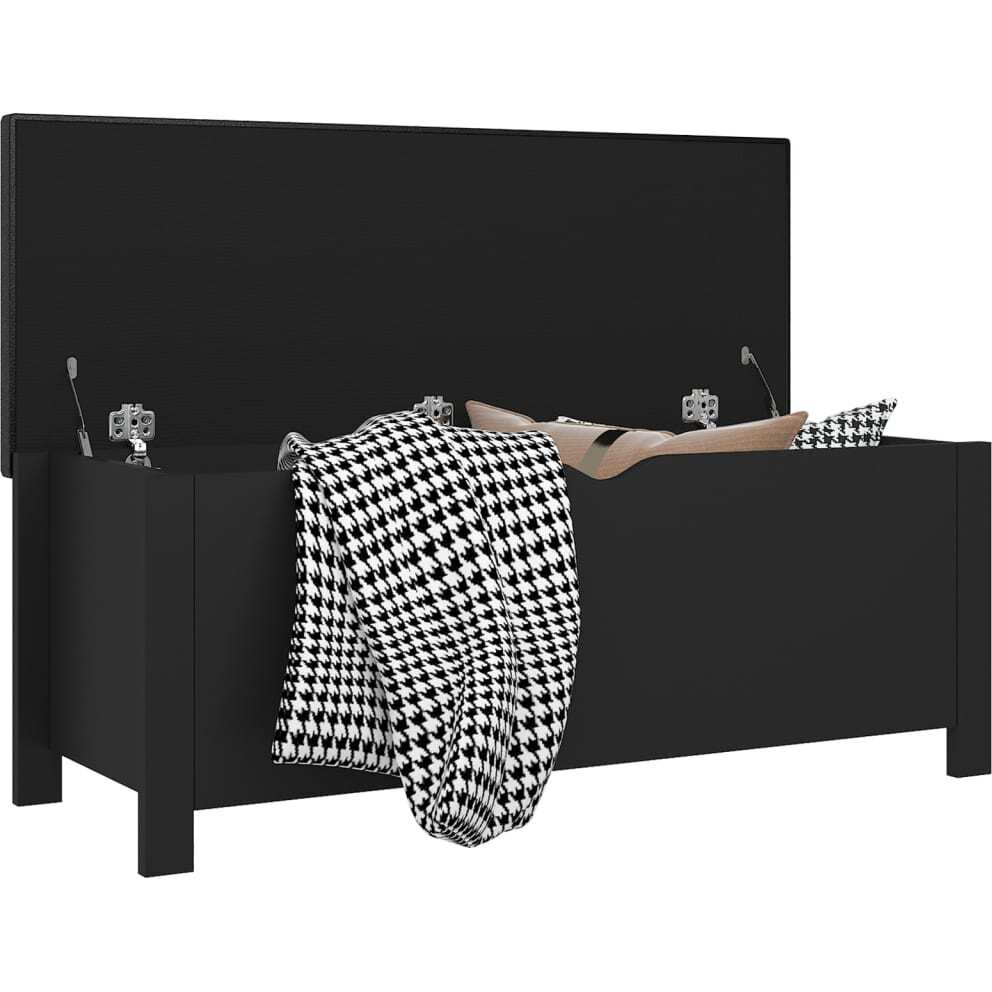 vidaXL Storage Box with Cushion Black 41.3x15.7x17.7