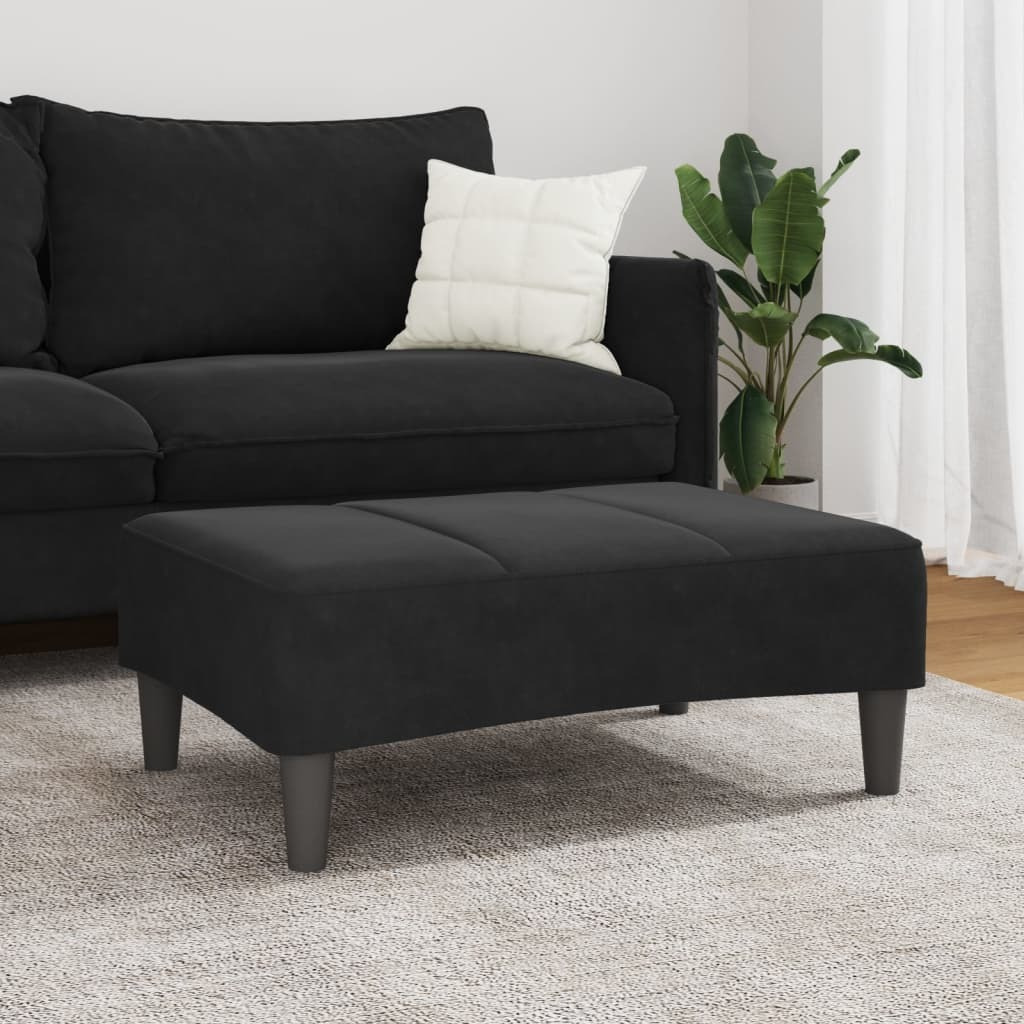vidaXL Footstool Black 30.3x21.7x12.2 Velvet