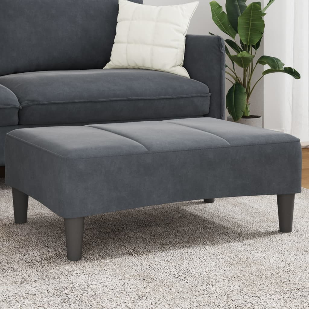 vidaXL Footstool Dark Gray 30.3x21.7x12.2 Velvet