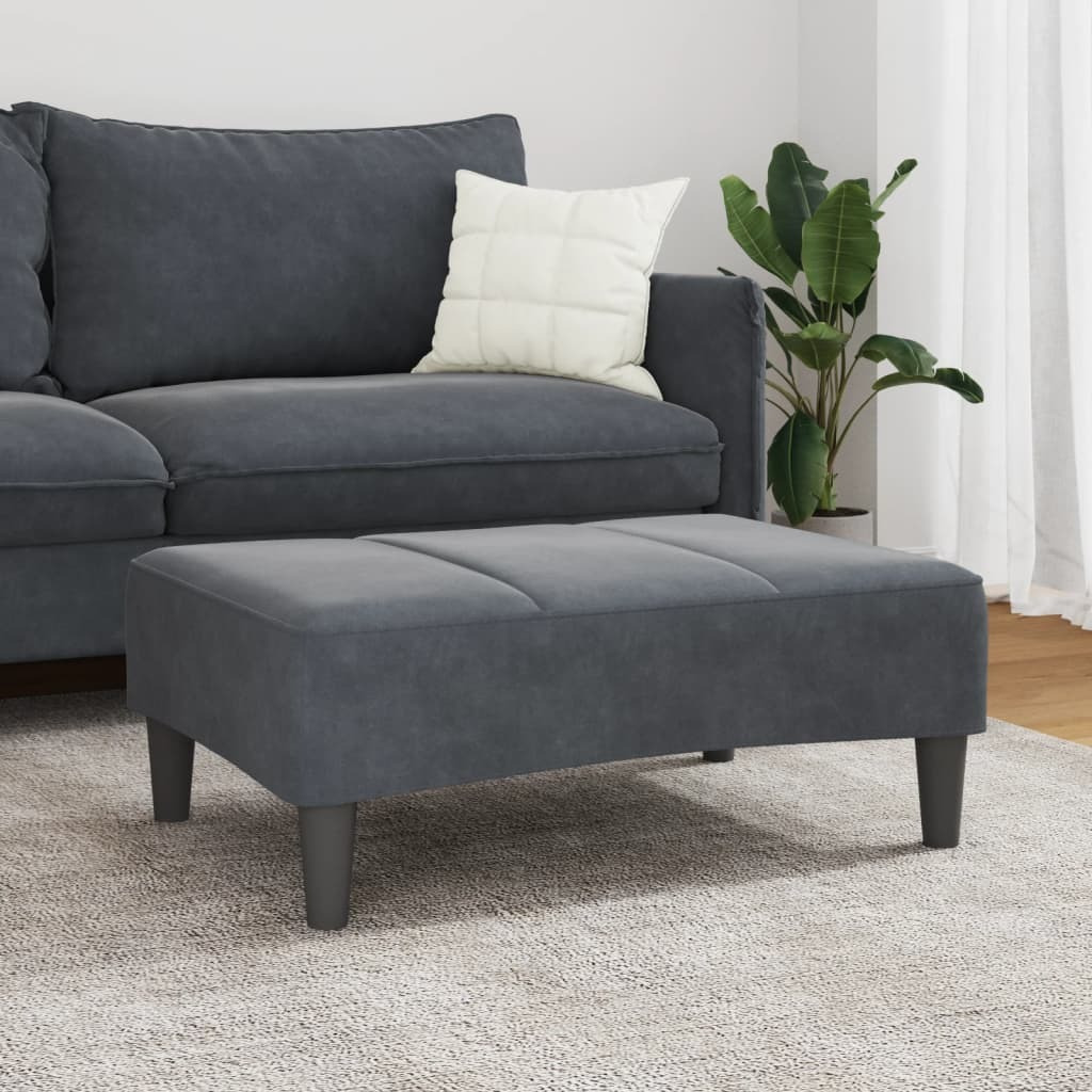 vidaXL Footstool Dark Gray 30.3x21.7x12.2 Velvet
