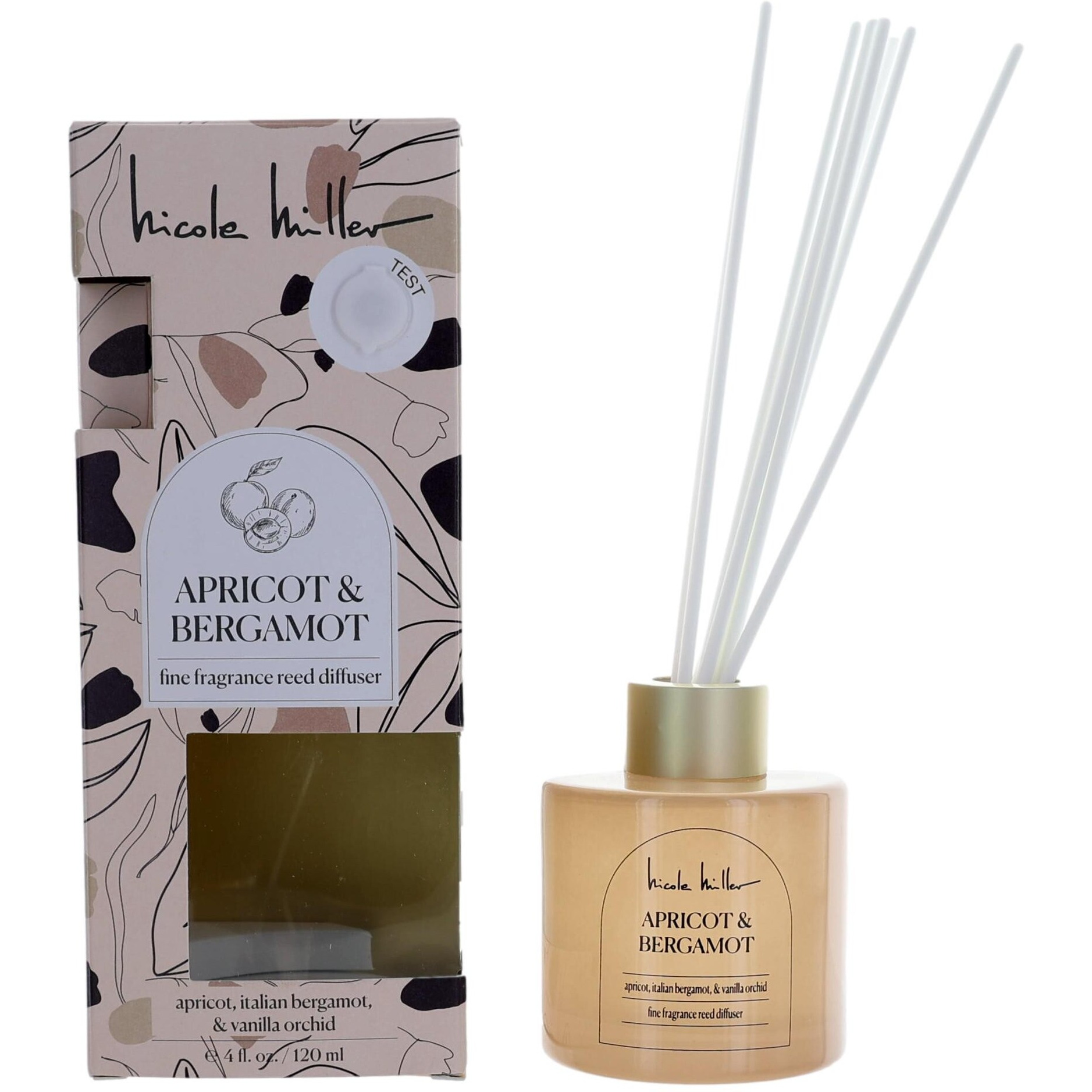 Apricot & Bergamot by Nicole Miller, 4 oz Reed Diffuser