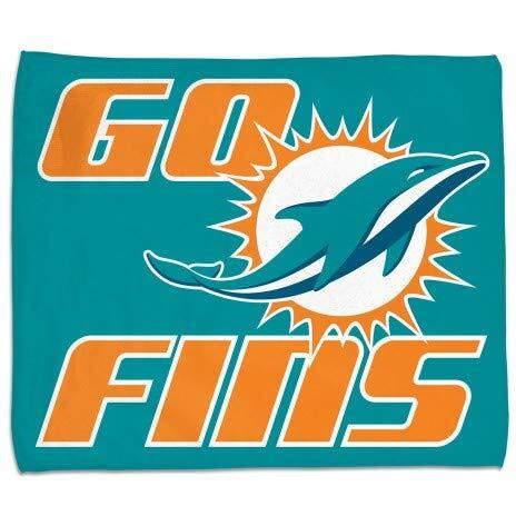 Miami Dolphins Towel 15x18 Rally Style Full Color