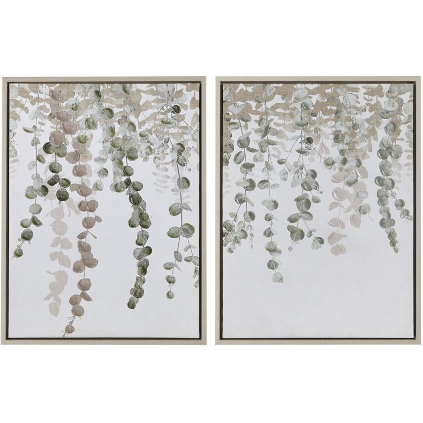 Eucalyptus 2-piece Framed Canvas Wall Decor Set