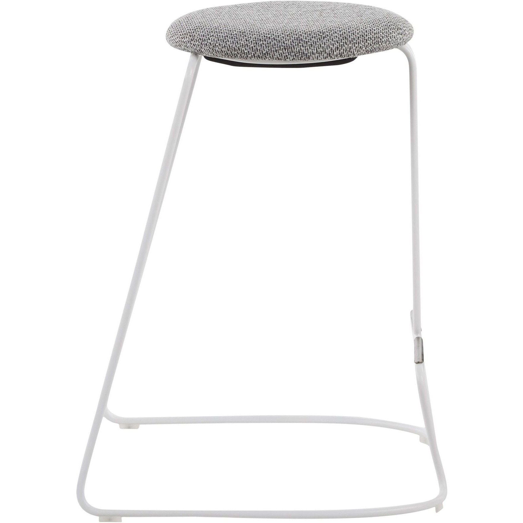 Finn Contemporary Counter Stool in White Steel and Charcoall Fabric by LumiSource - Set of 2