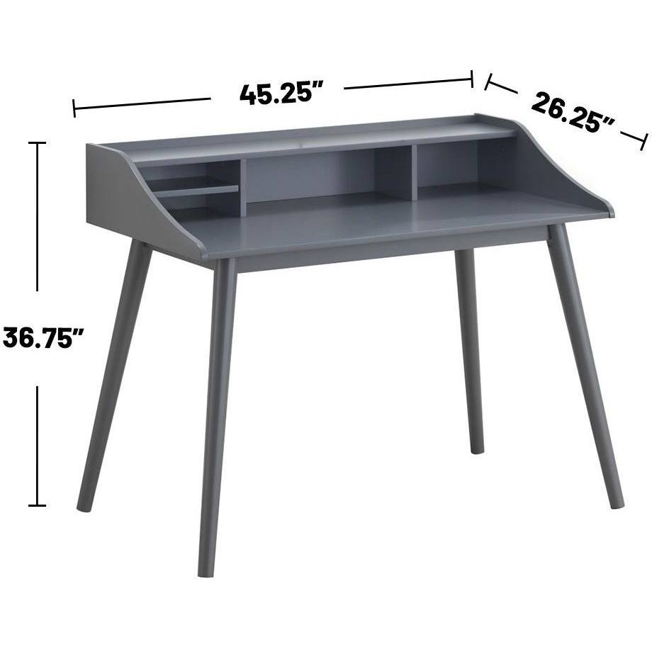 4-compartment Writing Desk in Grey
