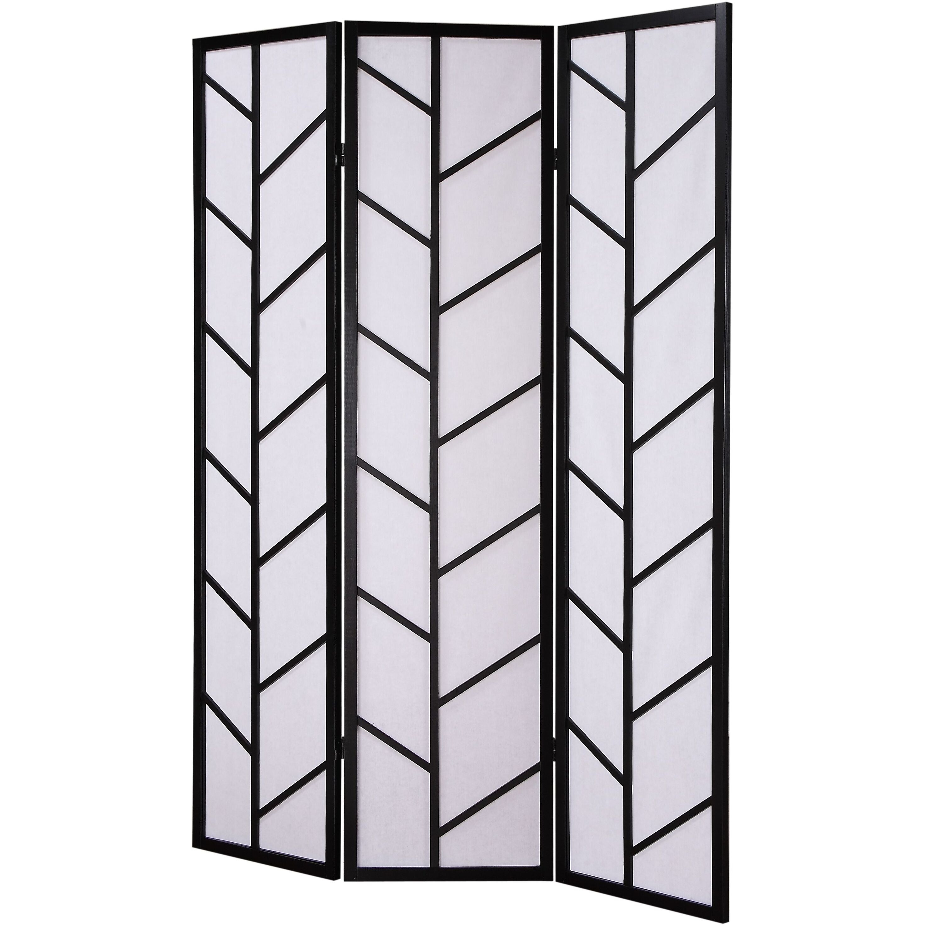 3-Panel Climbing Screen Room Divider, Black
