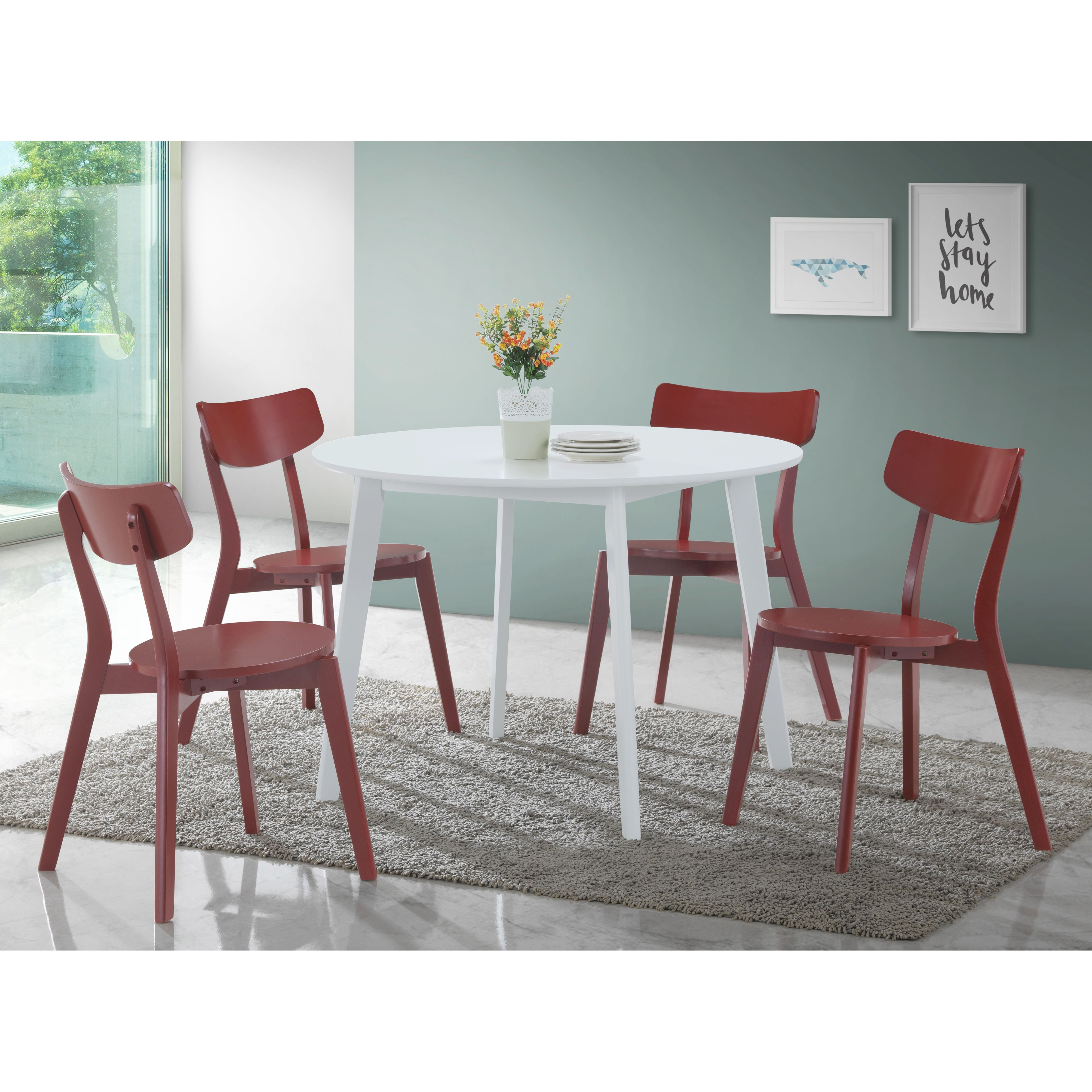 Roma Contemporary White Round Dining Table