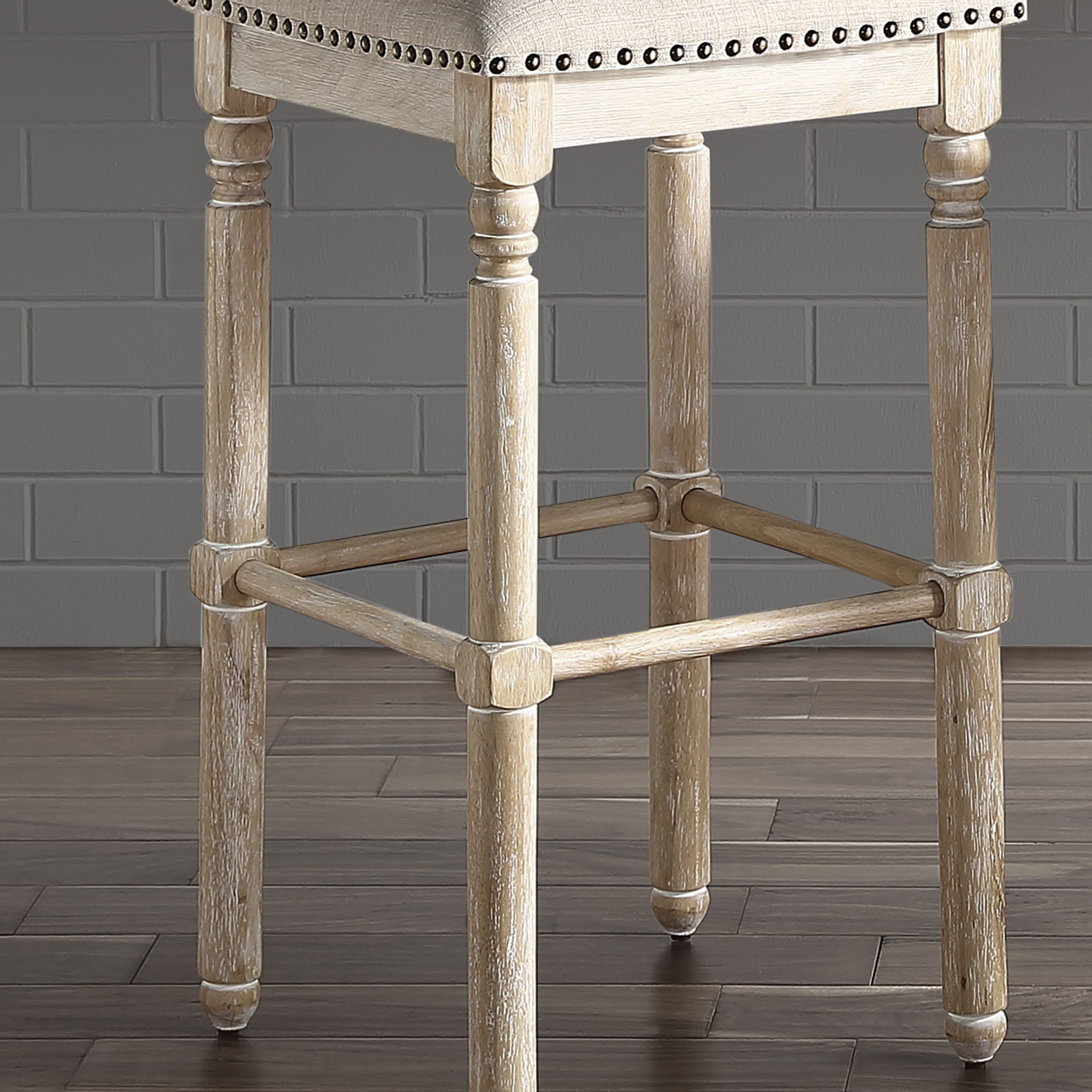 Arnhem Wood Upholstered Swivel Bar Stools, Set of 2, Tan