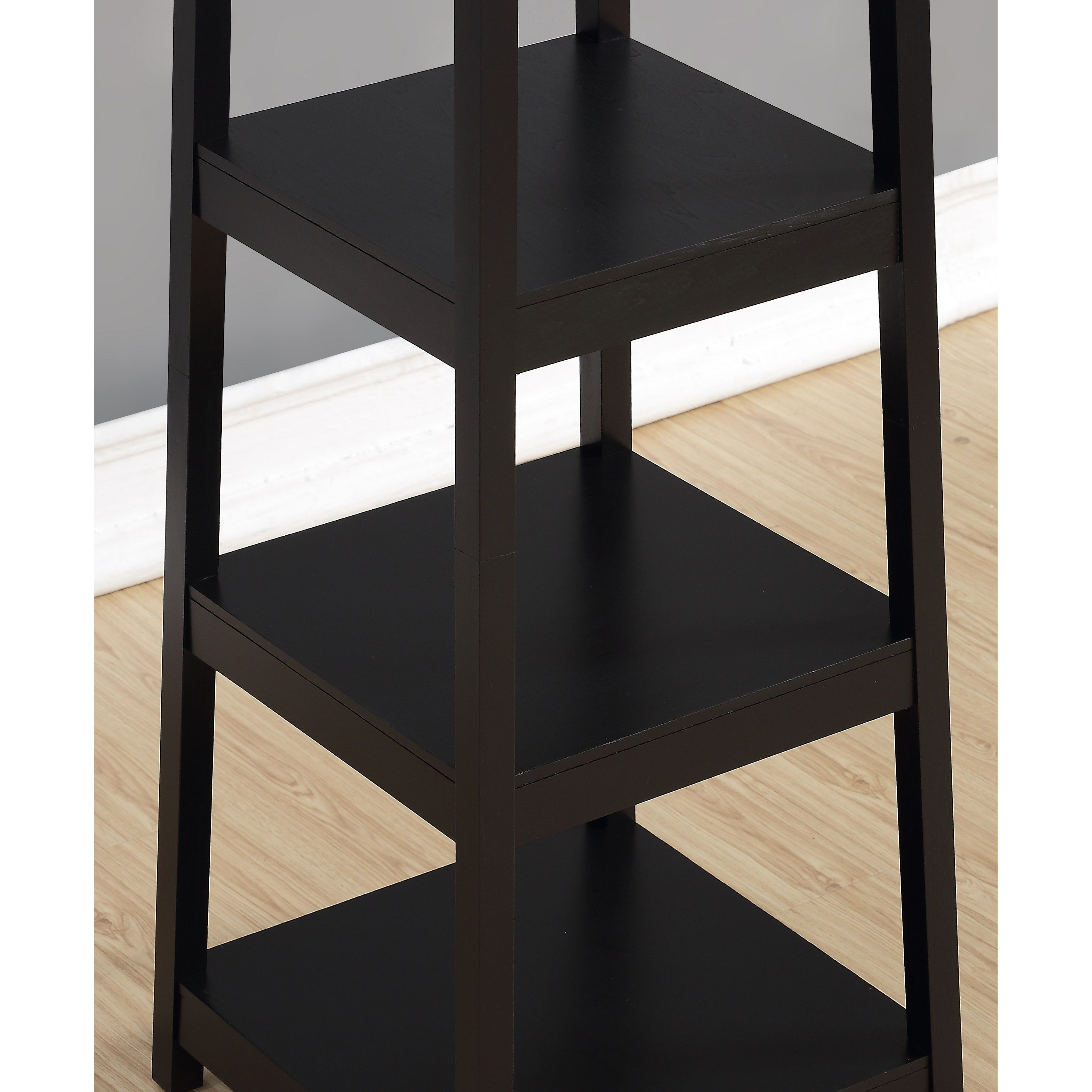 Vassen Coat Rack w/ 3-Tier Storage Shelves in Black Finish
