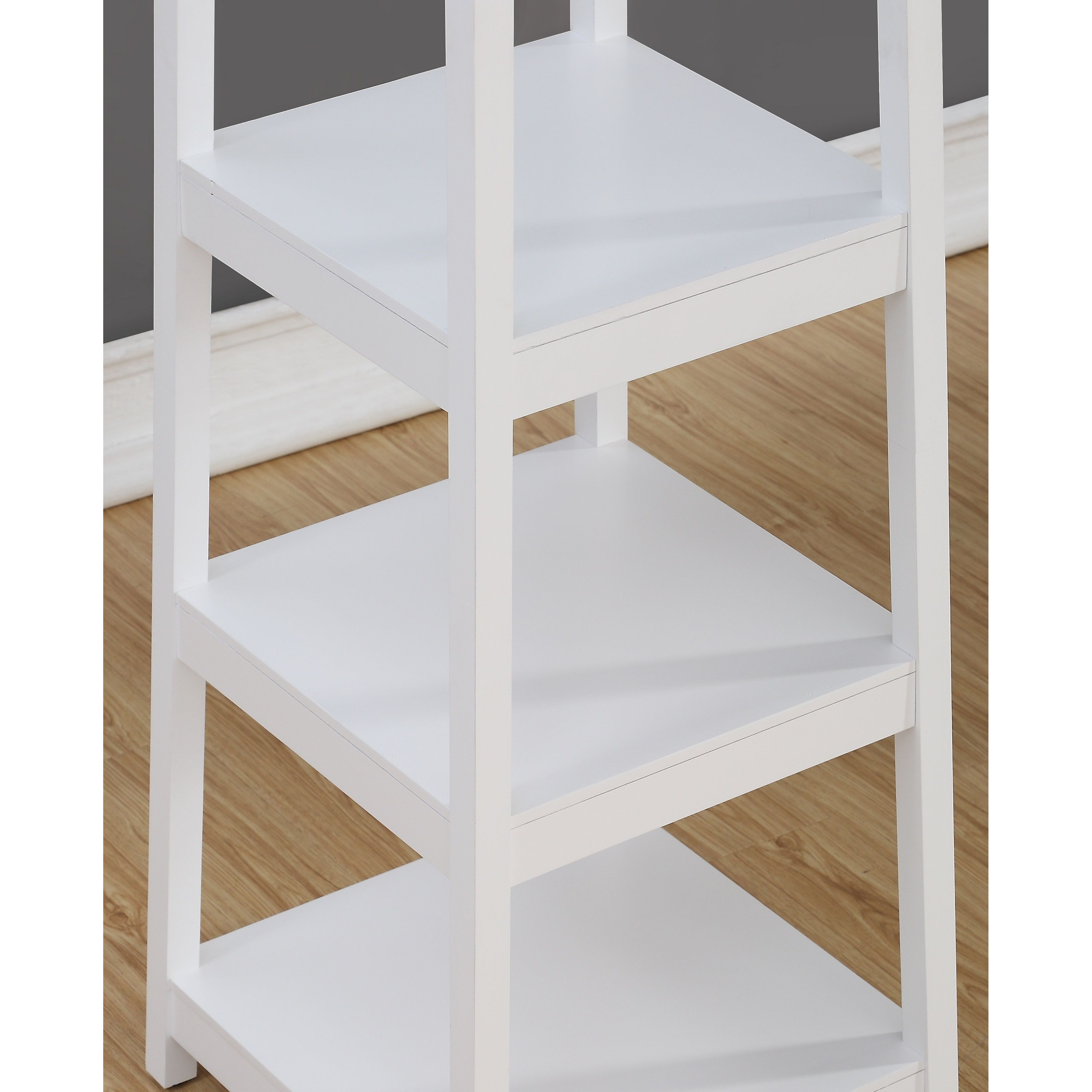 Vassen Coat Rack w/ 3-Tier Storage Shelves in White Finish