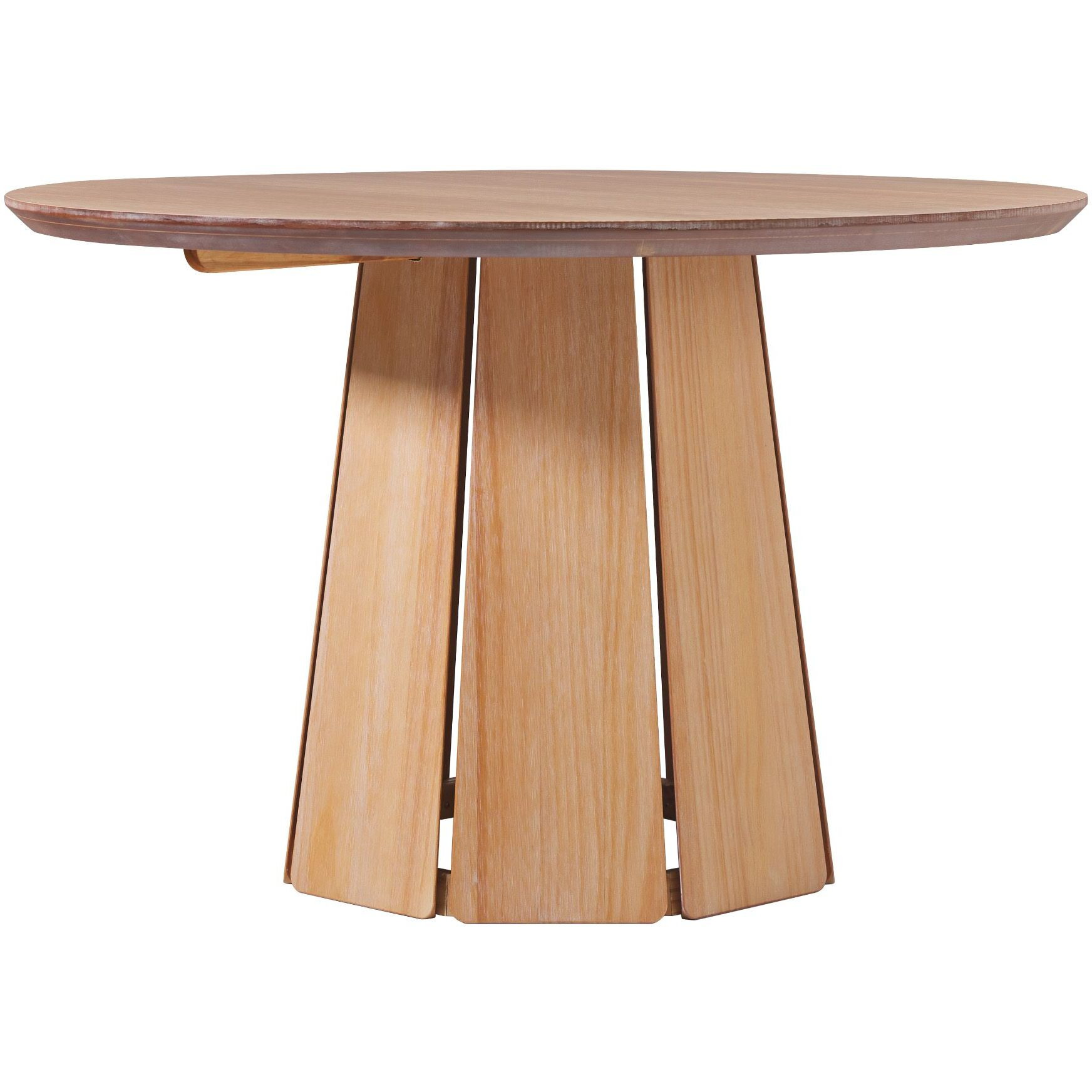Modern 48 Round Solid Wood Pedestal Dining Table, Cerused White
