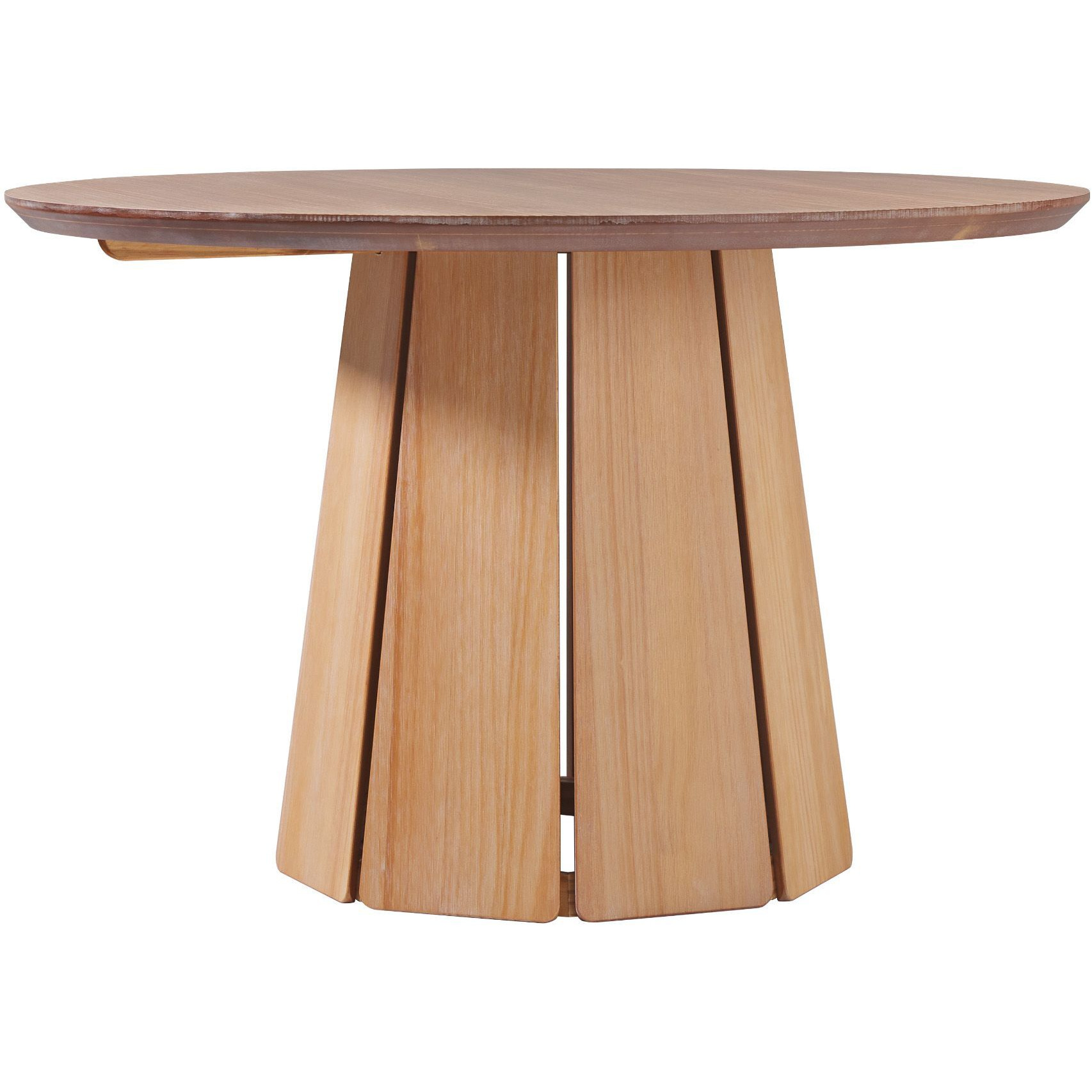 Modern 48 Round Solid Wood Pedestal Dining Table, Cerused White