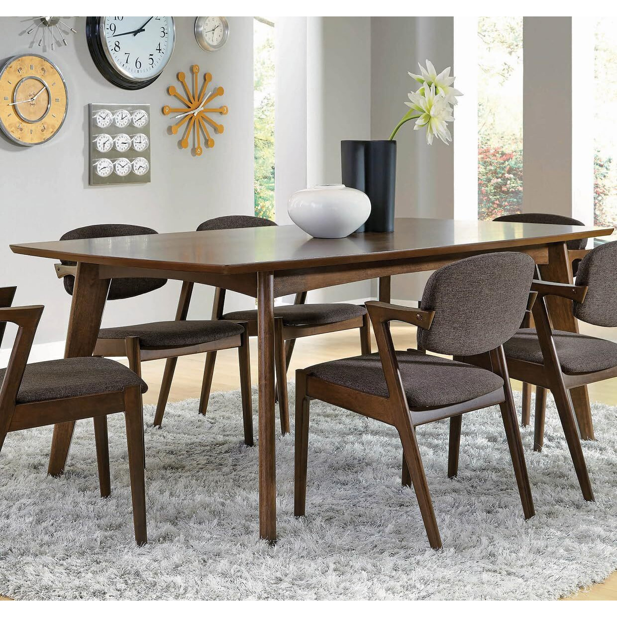 Malone Rectangular Dining Table Dark Walnut