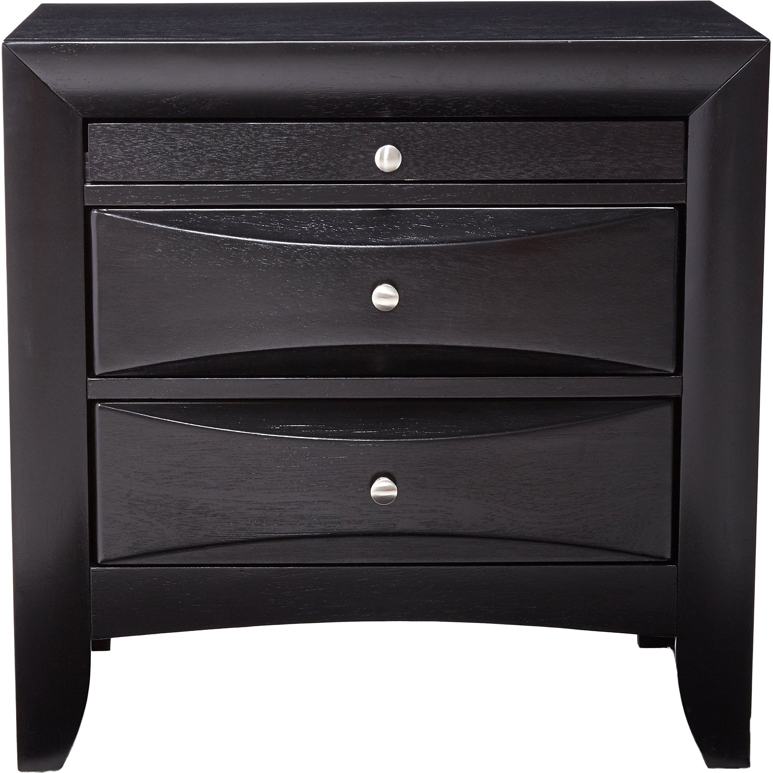 Briana Rectangular 2-drawer Nightstand Black