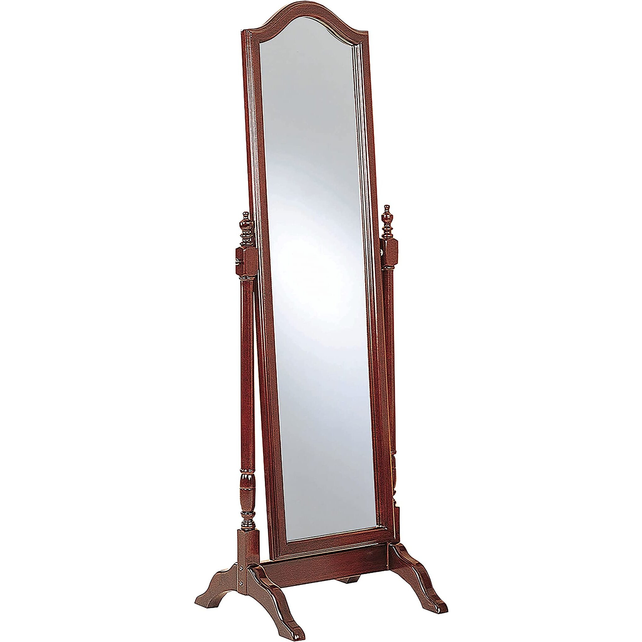 Cabot Rectangular Cheval Mirror with Arched Top Merlot