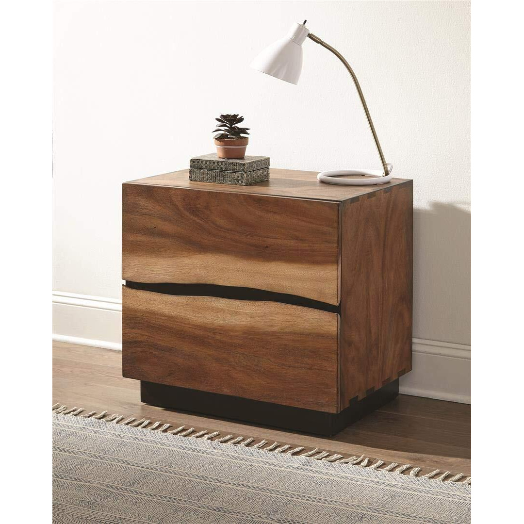 Winslow 2-drawer Nightstand Smokey Walnut and Coffee Bean