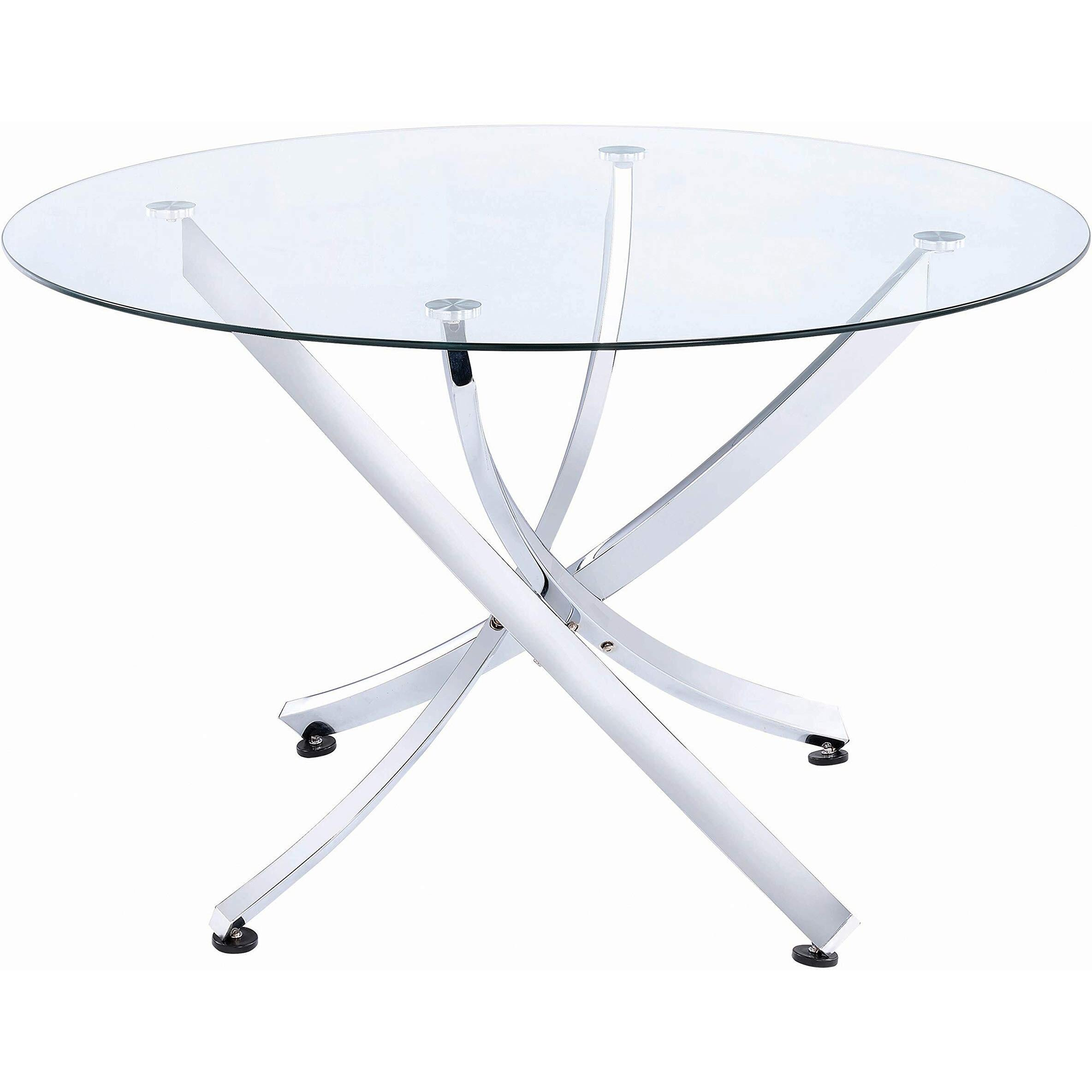 Beckham 5-piece Round Dining Set Chrome and White
