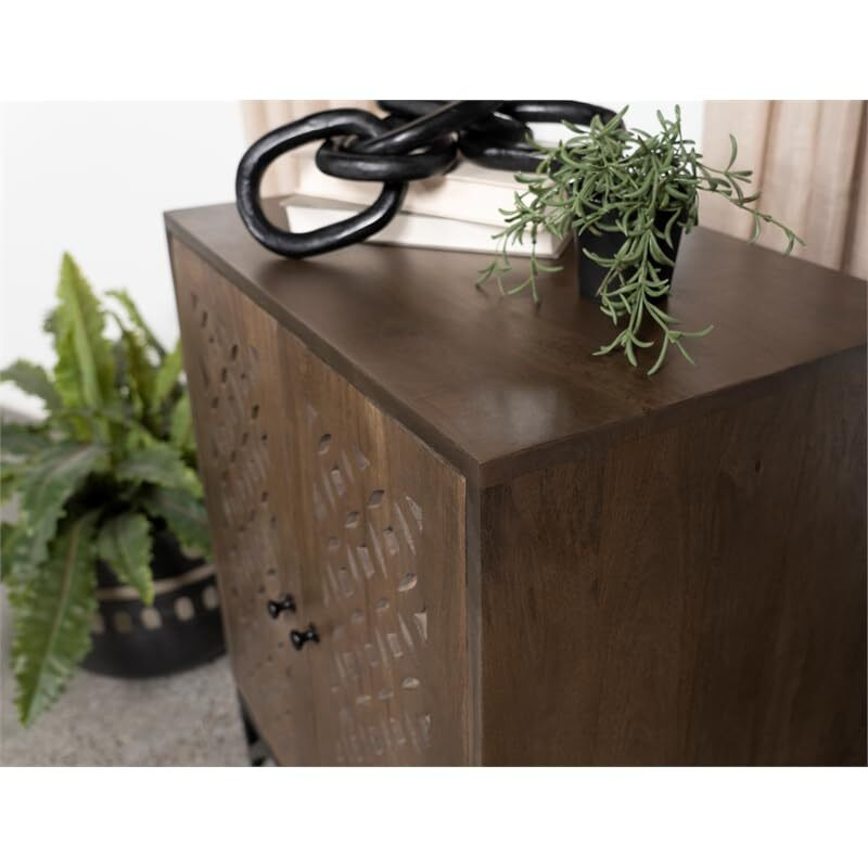 Zaria 2-door Wooden Accent Cabinet Brown