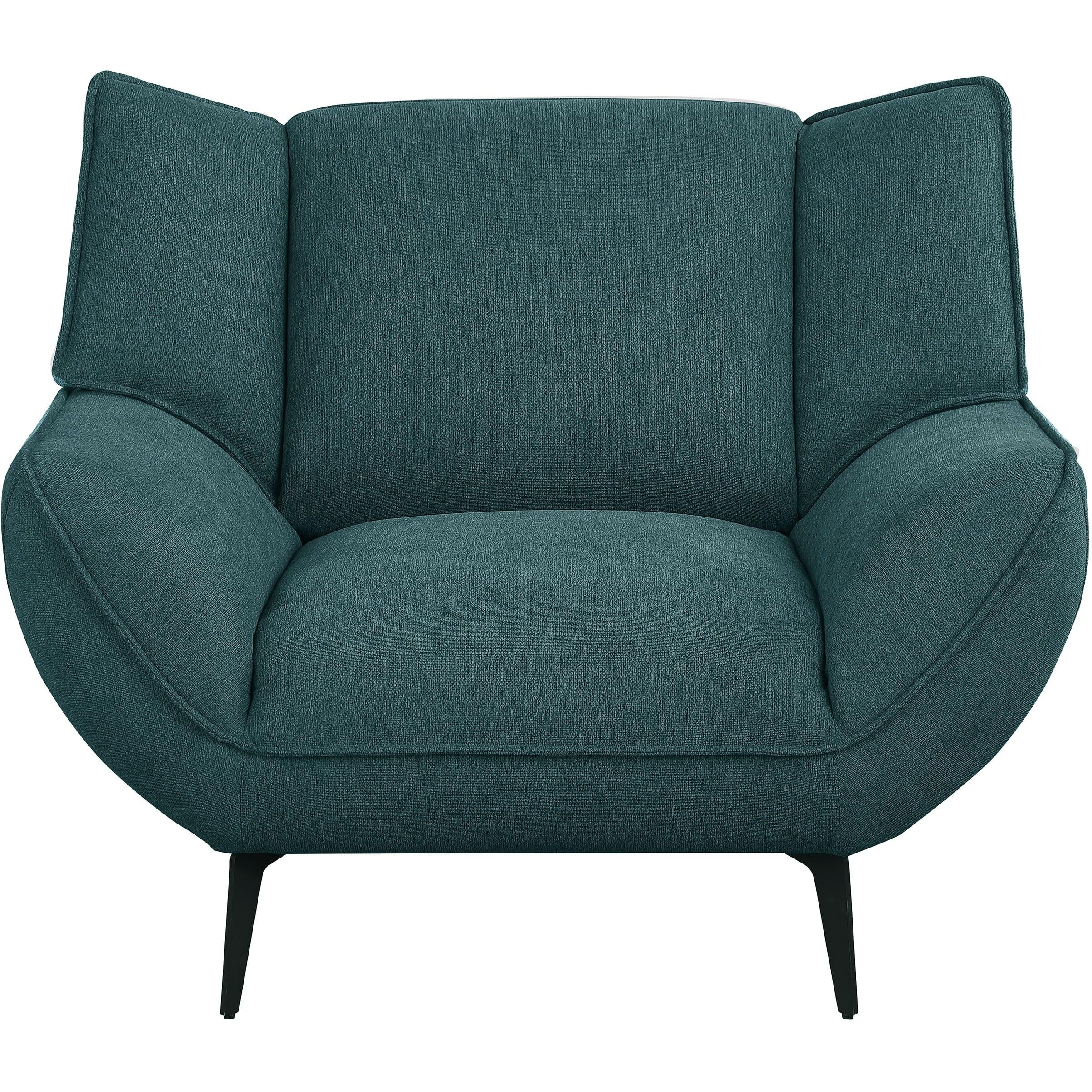Acton Upholstered Flared Arm Chair Teal Blue