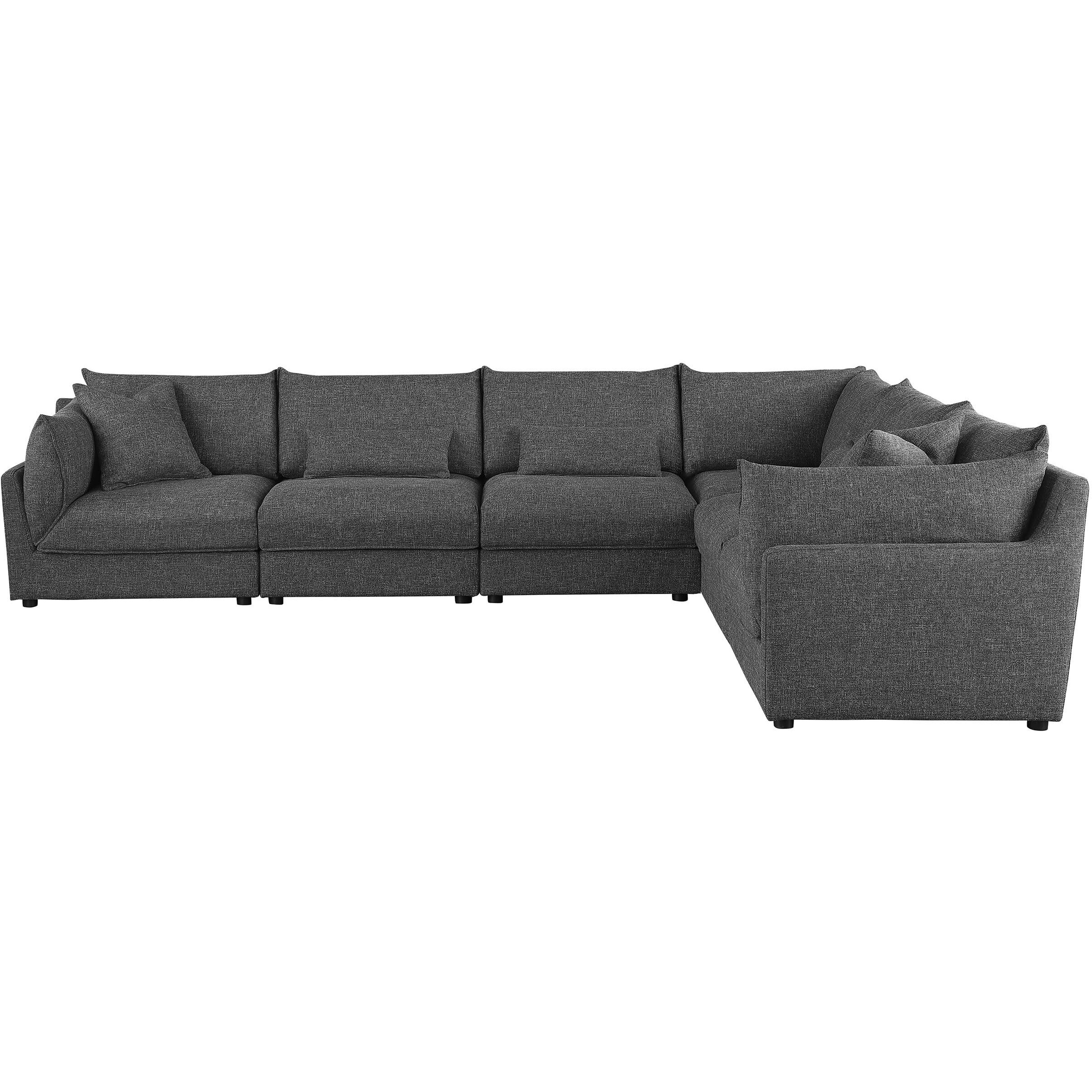 Sasha 6-Piece Upholstered Modular Sectional Barely Black