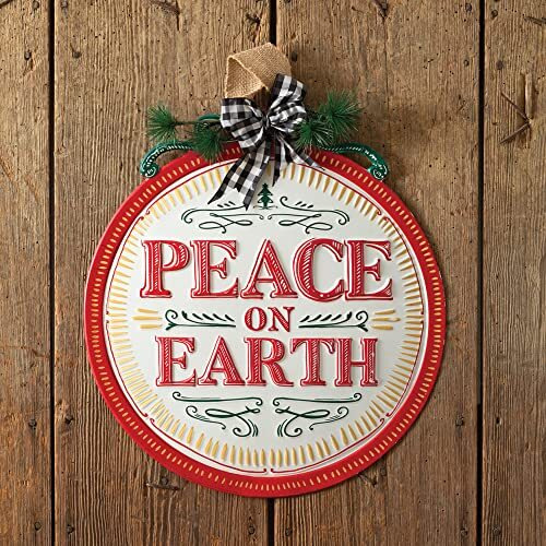 Peace On Earth Metal Ornament Sign