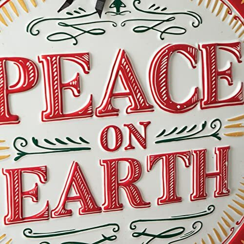 Peace On Earth Metal Ornament Sign