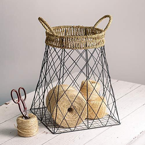 Wire Storage Basket with Jute Accents