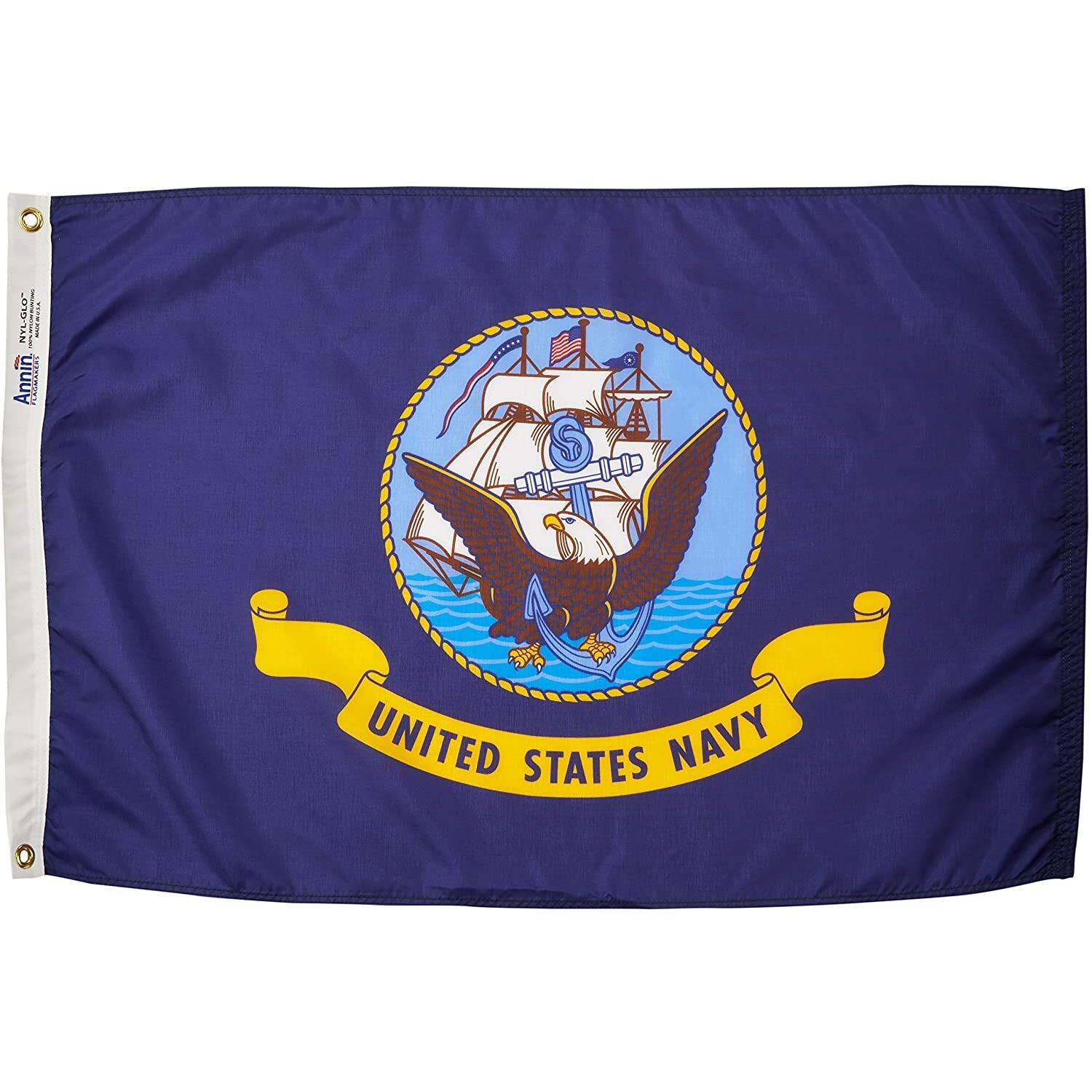 Annin Flagmakers 439029 2 ft. x 3 ft. Nylon-Glo Flag - U.S. Navy