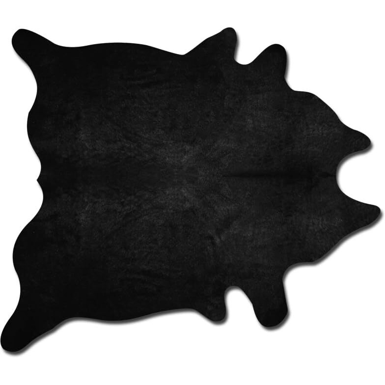 Natural 676685001139 6 x 7 ft. Geneva Cowhide Rug - Black