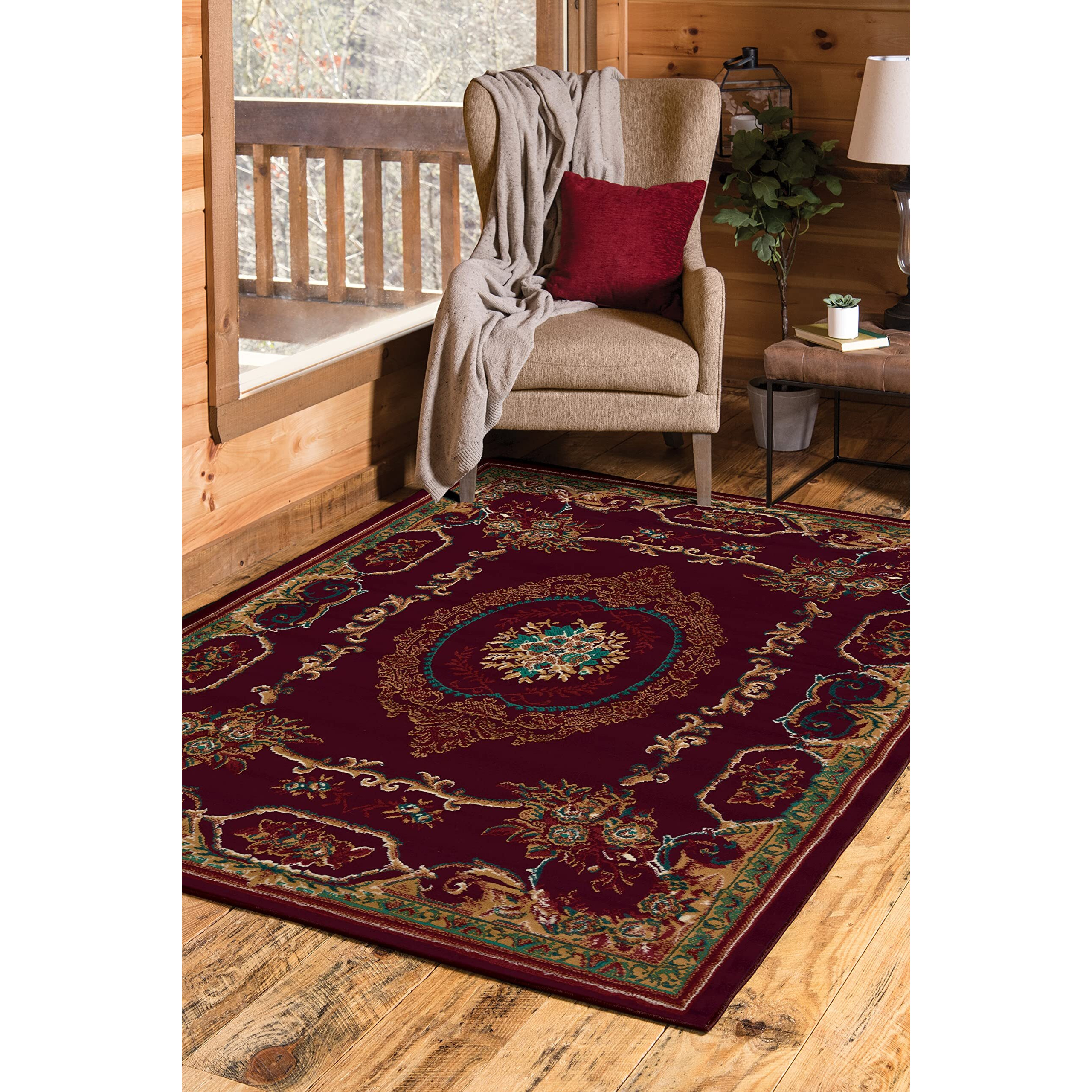 United Weavers 940 38134 24 1 ft. 10 in. x 3 ft. Manhattan Lexington Accent Rug  Burgundy