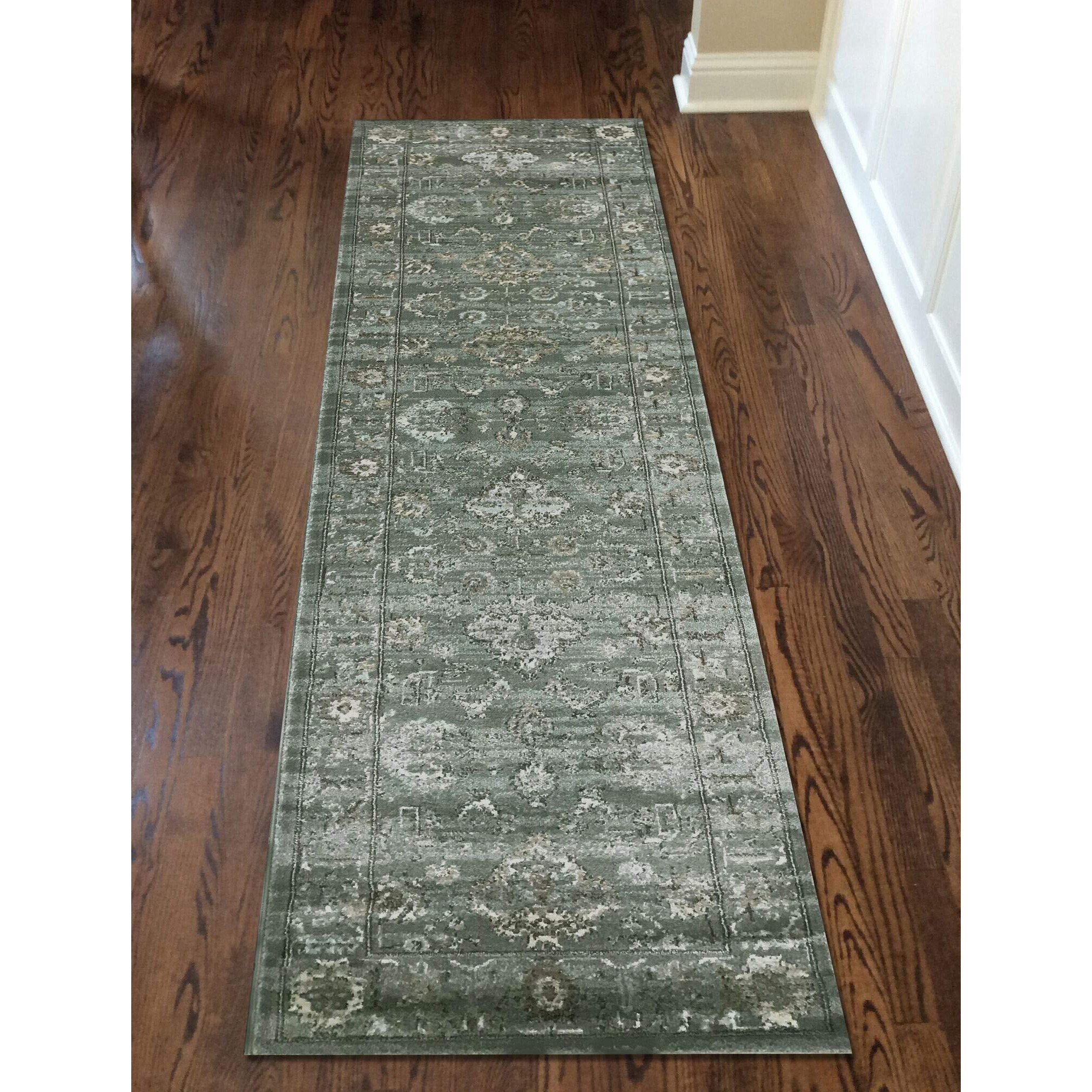 Radici USA 3562-0053-GREEN Colosseo Area Rug- Green - 2 ft. 2 in. x 7 ft. 7 in.